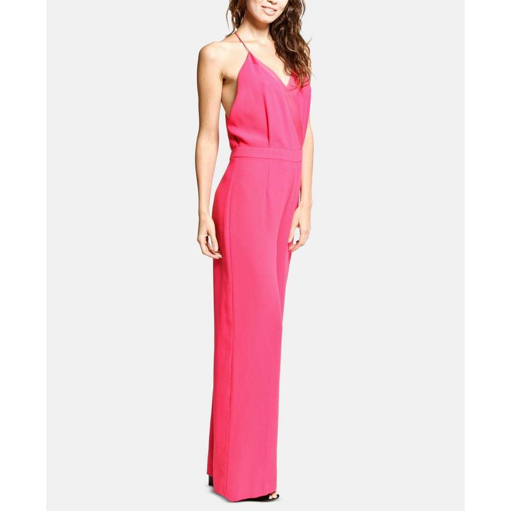 Artistix Womens Surplice Wide Leg Jumpsuit Size:X-Large Color:Black